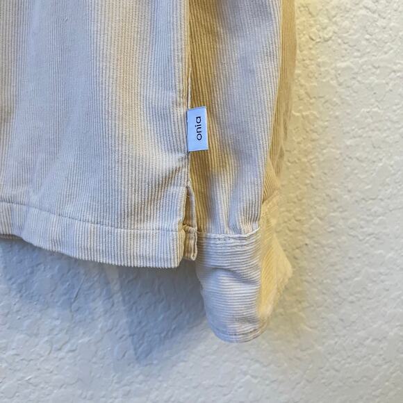 Onia Men's Corduroy Convertible Shirt Medium Swan Cream Button Up Casual - Picture 5 of 10